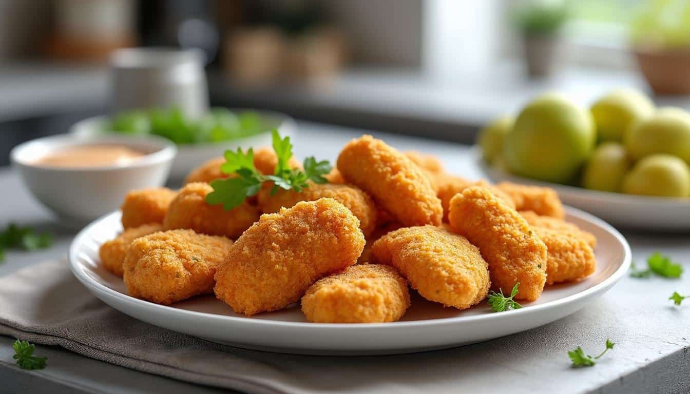 découvrez une recette simple de nuggets pour air fryer avec une cuisson parfaite et croustillante, idéale pour toute la famille.
