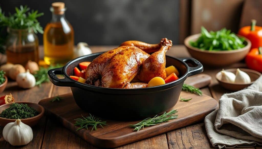 découvrez notre recette de pintade en cocotte, une méthode simple et savoureuse pour régaler toute la famille avec une volaille tendre et parfumée.