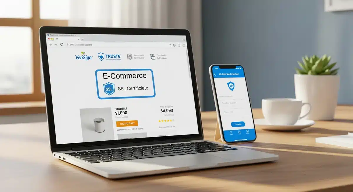 Ordinateur portable affichant le site pousse-pousse.com officiel avec badges de sécurité SSL