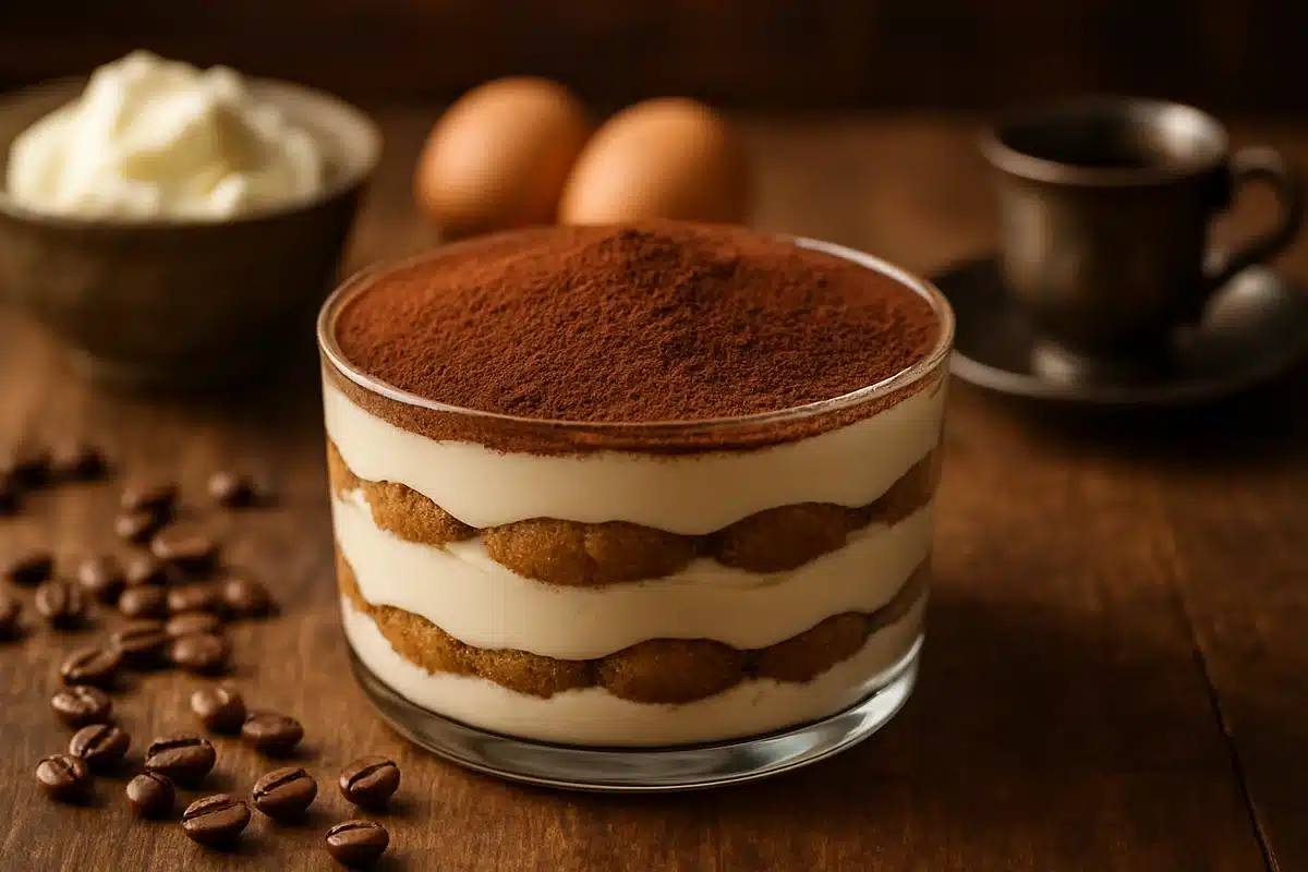 ```json { "altText": "Tiramisu maison aux couches parfaites de mascarpone et biscuits imbibés de café, saupoudré de cacao", "caption": "Un tiramisu authentique réalisé selon les secrets traditionnels italiens pour une texture crémeuse et aérienne.", "description": "Cette recette tiramisu illustre le résultat final d'un dessert italien parfaitement réalisé, avec ses couches distinctes de crème au mascarpone onctueuse et de biscuits à la cuillère imbibés de café. L'image met en valeur la texture idéale et la présentation traditionnelle de ce grand classique de la pâtisserie italienne." } ```